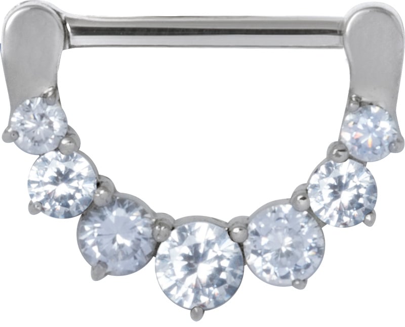 SS 316 JEWELLED NIPPLE CLICKER WH