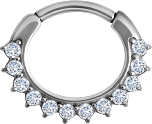 SS 316 JEWELLED CURVED BAR SEPTUM CLICKERS mod. 13