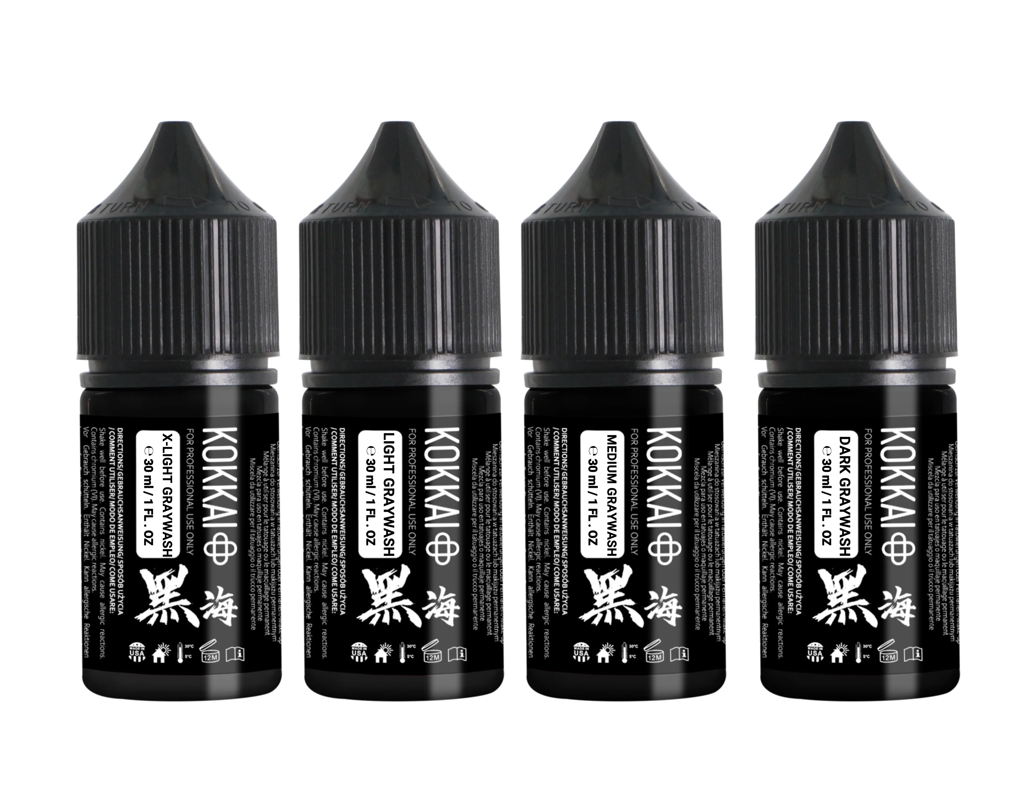 Tintas Kokkai Ink Reach 30ml - Greywash Set 4 unidades