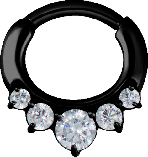 BK 316 JEWELLED CURVED BAR SEPTUM CLICKERS mod 12