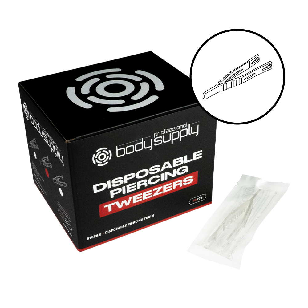 BodySupply Sterile Disposable Tweezer - Triangular Open 50pcs