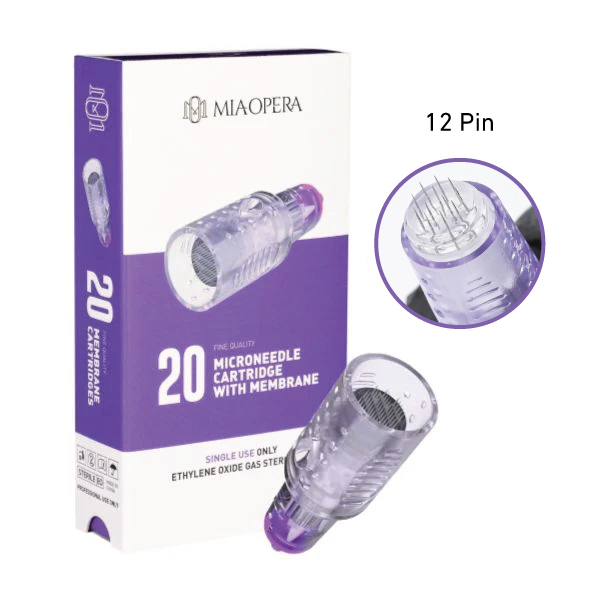 MiaOpera Needling Cartridges - 12 needles - 0,25mm - 2,5mm Lenght - 20pcs