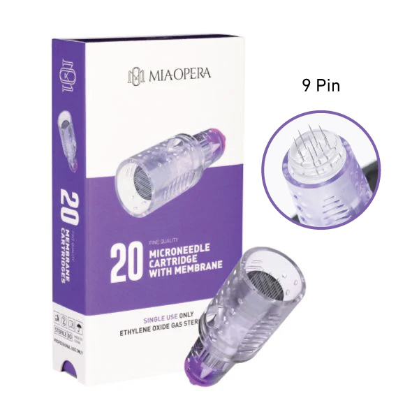 MiaOpera Needling Cartridges - 9 needles - 0,25mm - 2,5mm Lenght - 20pcs