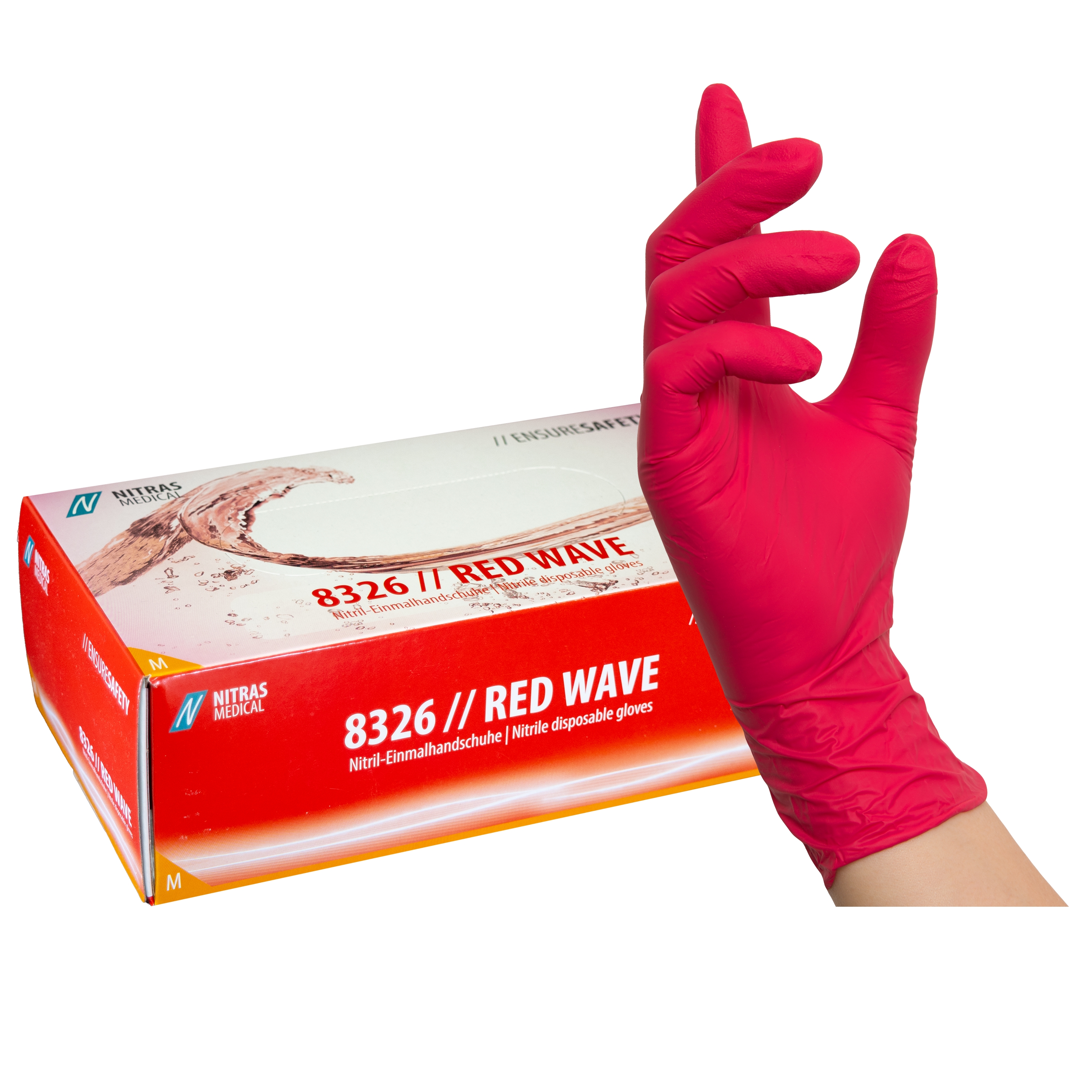 Guantes de nitrilo Nitras Red Wave - 100 unidades - XL