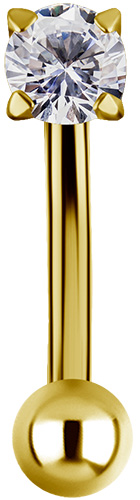 GD TT int EYEBROW BANANA 1,2x6mm stone 2,5mm WH