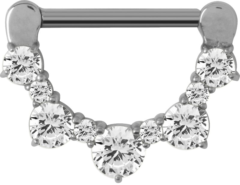 SS 316 JEWELLED NIPPLE CLICKER WH