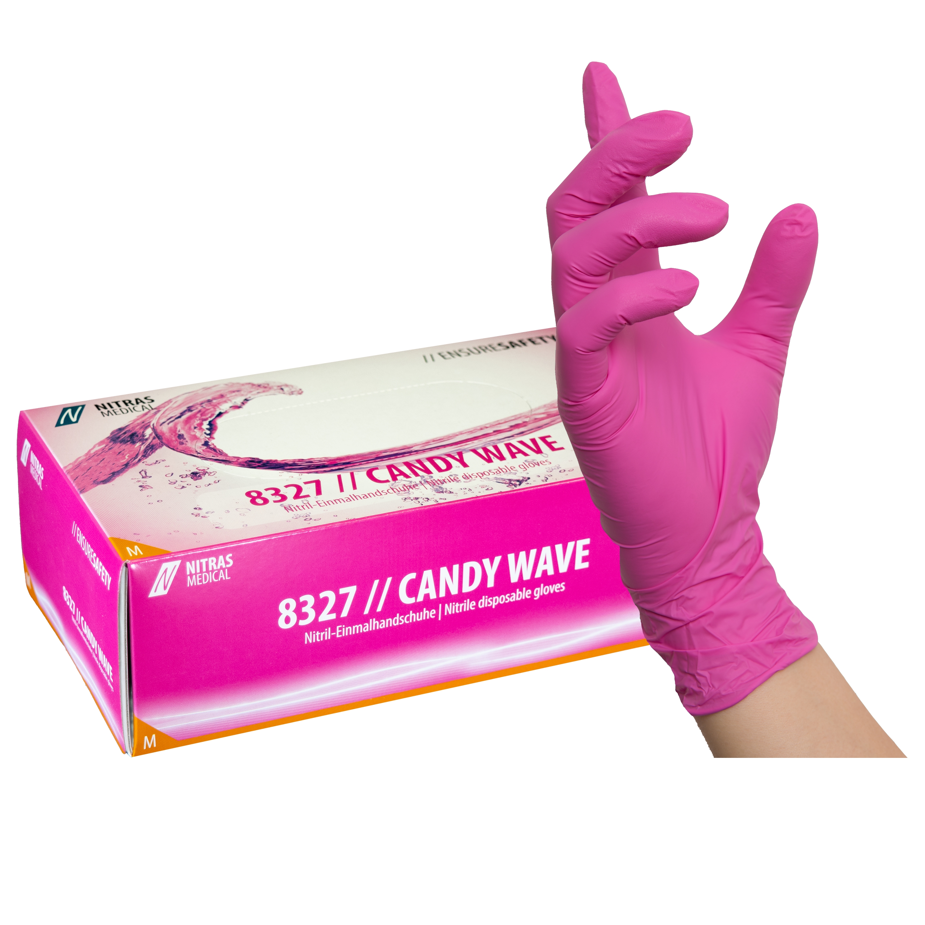 Guantes de nitrilo Nitras Candy Wave - 100 unidades - L