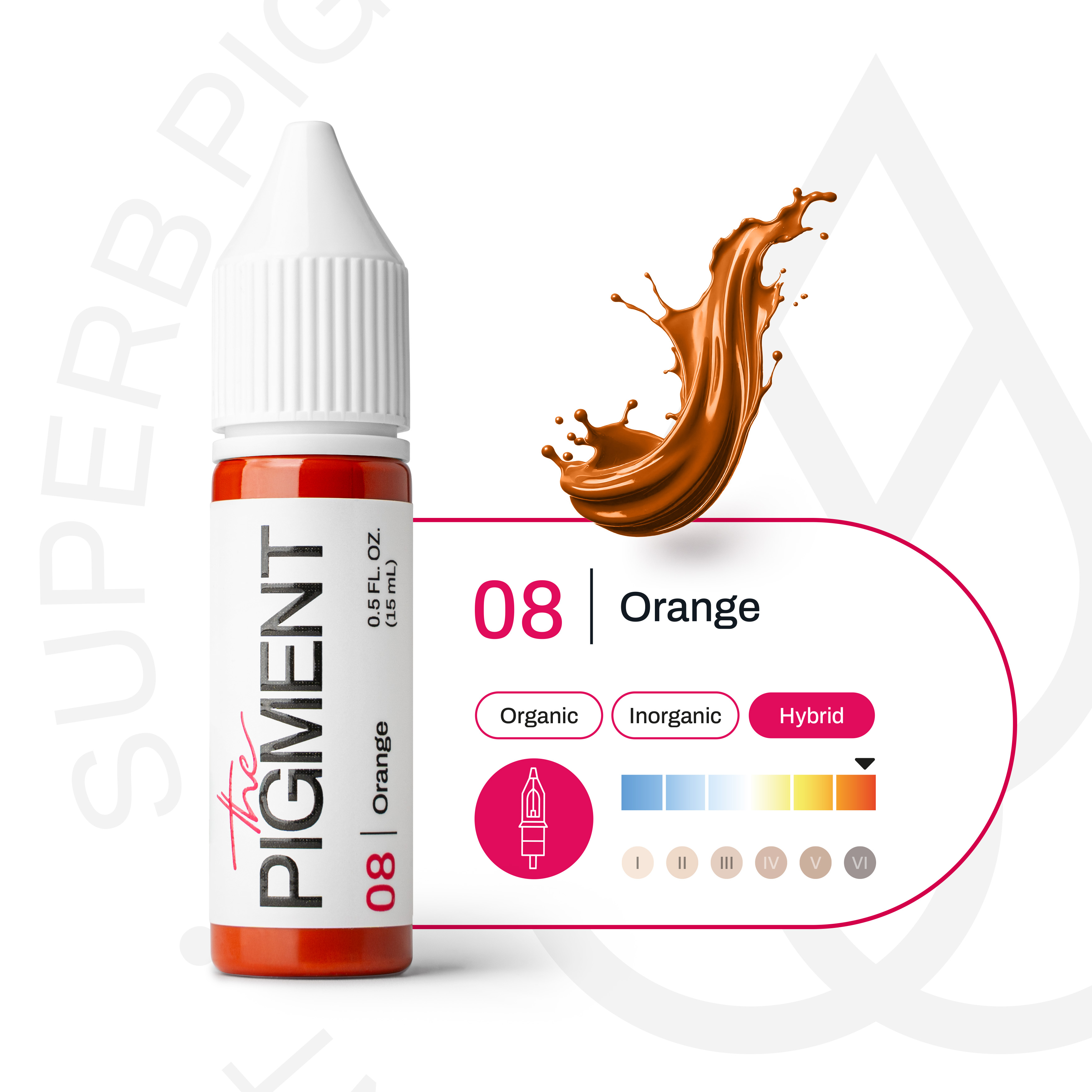 Eyebrows PMU Pigment - 08 Orange - 15ml