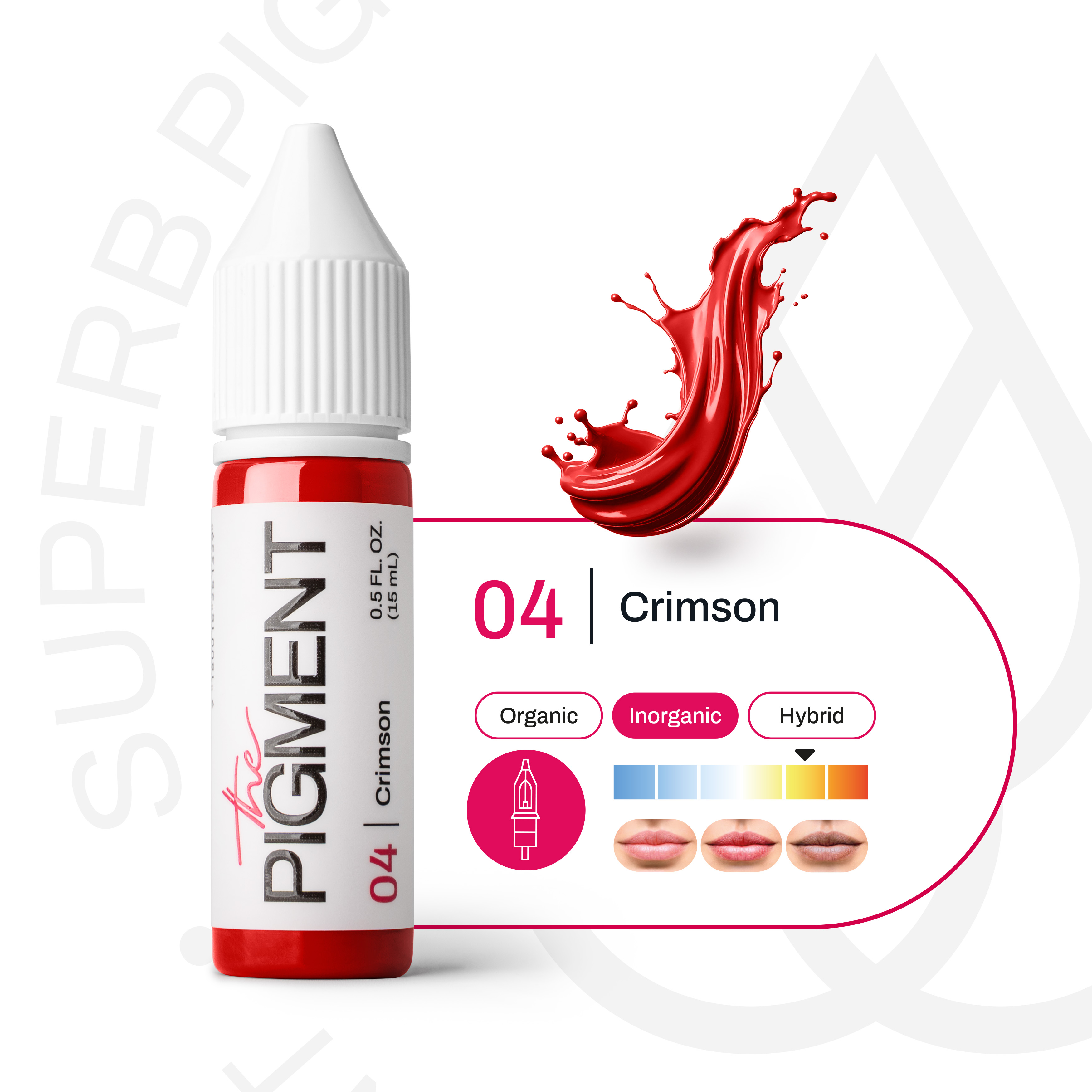 Lips PMU Pigment - 04 Crimson - 15ml