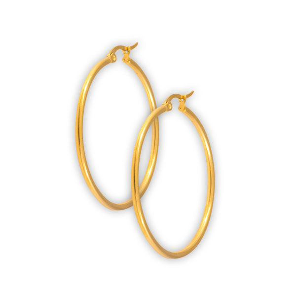 GD 316 ROUND HOOP EARRINGS (PAIR) 0,8mm 