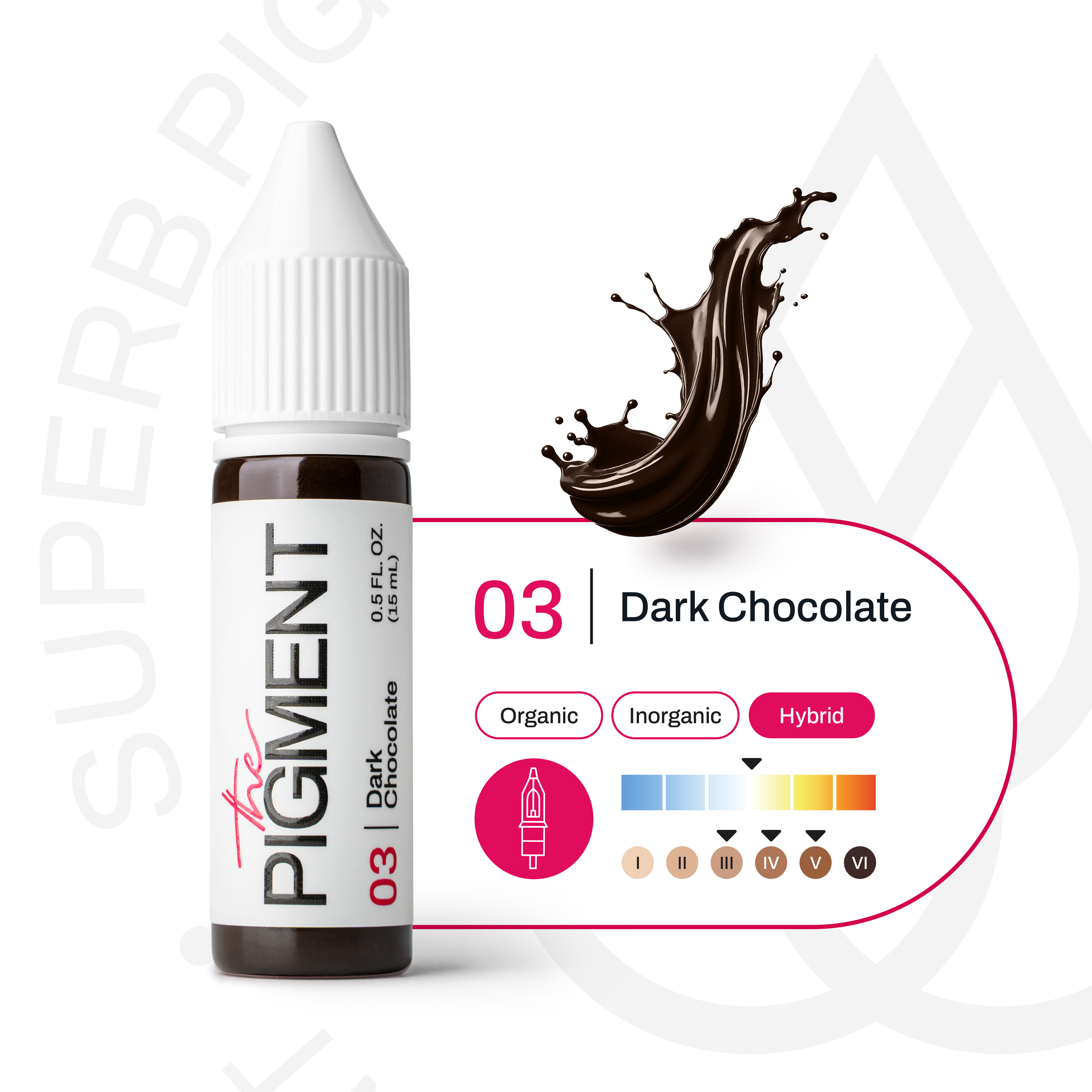 Eyebrows PMU Pigment - 03 Dark Chocolate - 15ml