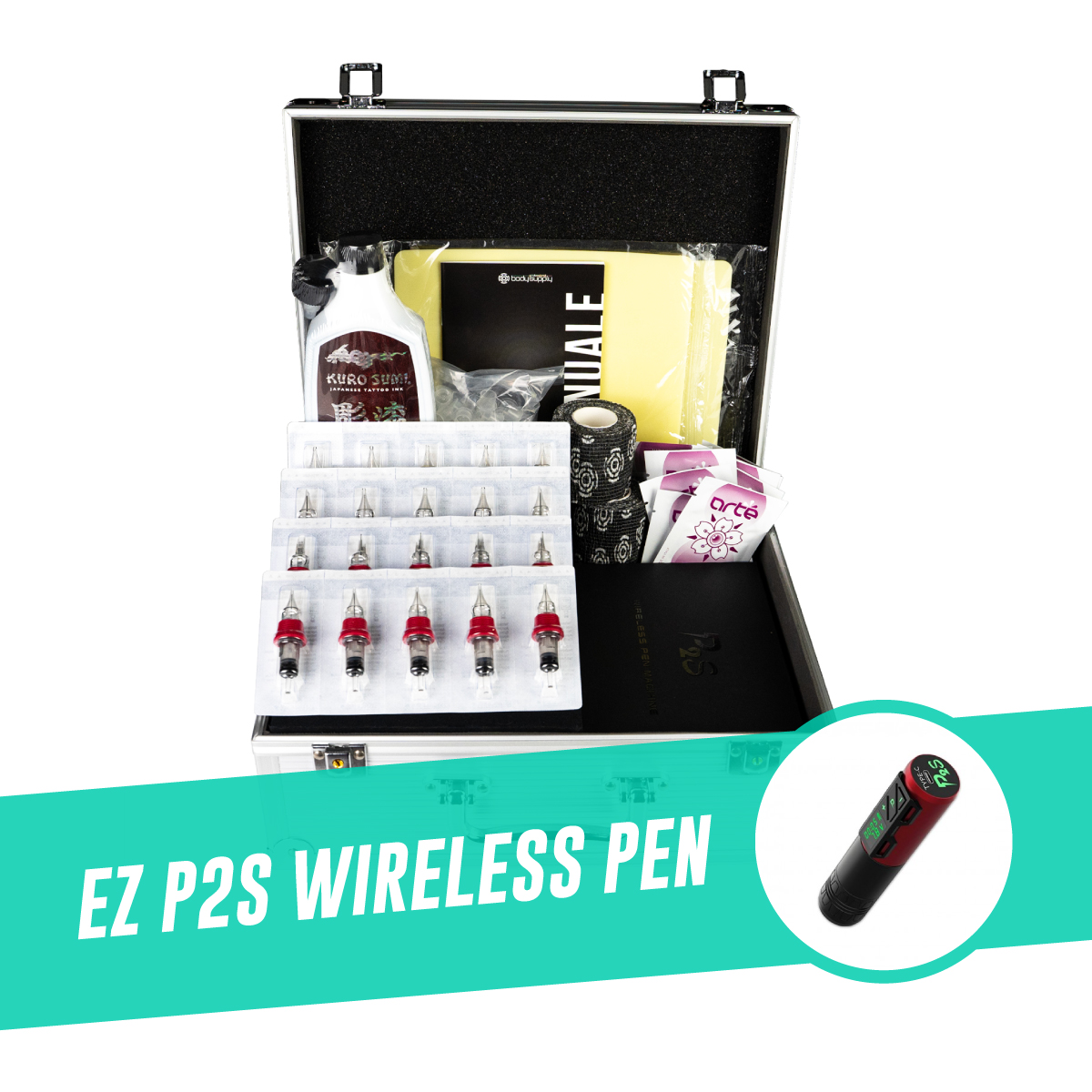 KIT PARA TATUAJES MEDIUM - WIRELESS MACHINE EZ P2S