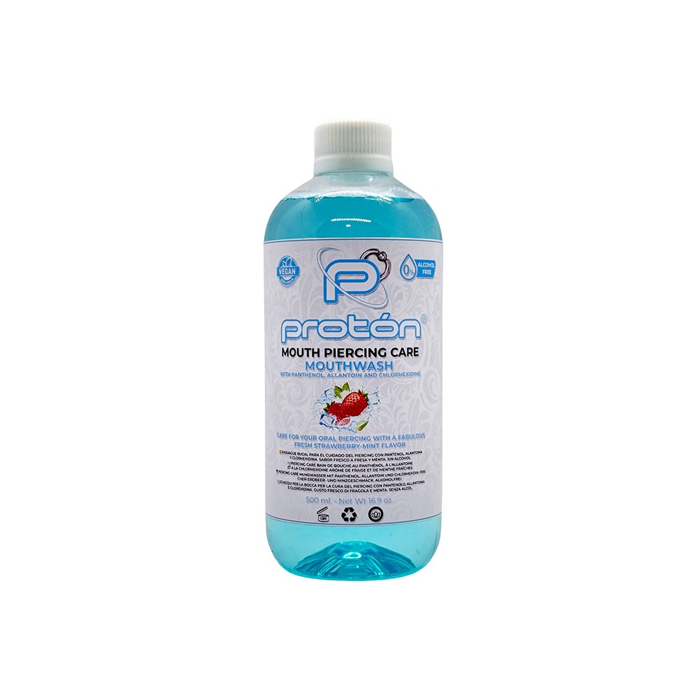 Cuidado de piercings bucales Proton - Enjuague bucal con clorhexidina (0,12 %) 500 ml