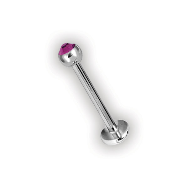JEWELLED LABRET 1,2x5mm ball 3mm - base 4mm BZ
