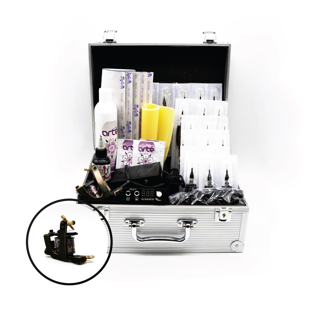 KIT DE TATUAJE AVANZADO - MÁQUINA DE BOBINAS V-STYLE
