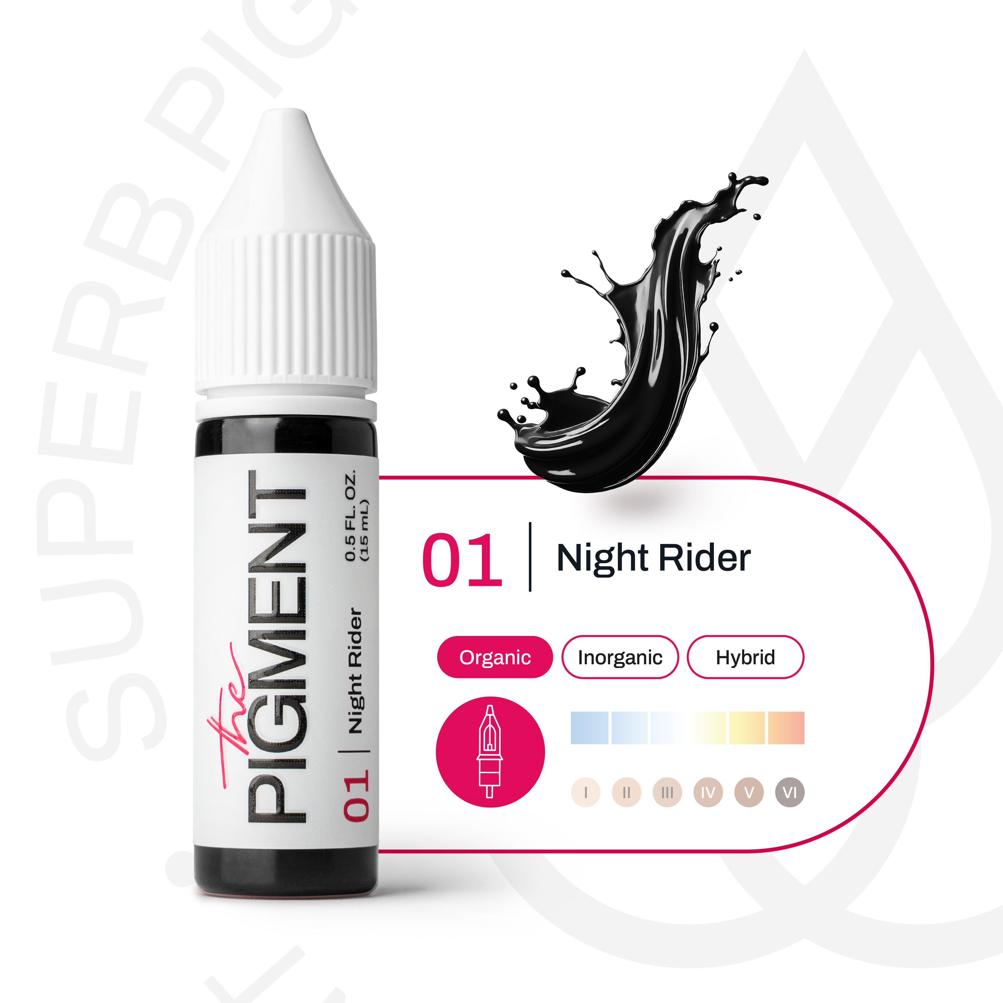 Eyeliner PMU Pigment - 01 Night Rider - 15ml