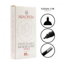 MiaOpera Disposable MicroBlading Tools 10pcs - 0,15mm U18 Straight