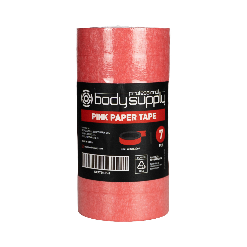 BodySupply Pink Paper Tape 2cm x20mt - 7pcs
