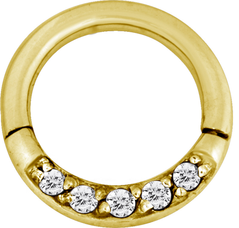 GD 316 HINGED RING SET W. ZIRCONIA (FRONT FACING) 1,2x8mm WH