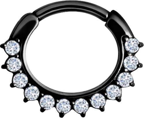BK 316 JEWELLED CURVED BAR SEPTUM CLICKERS mod. 13