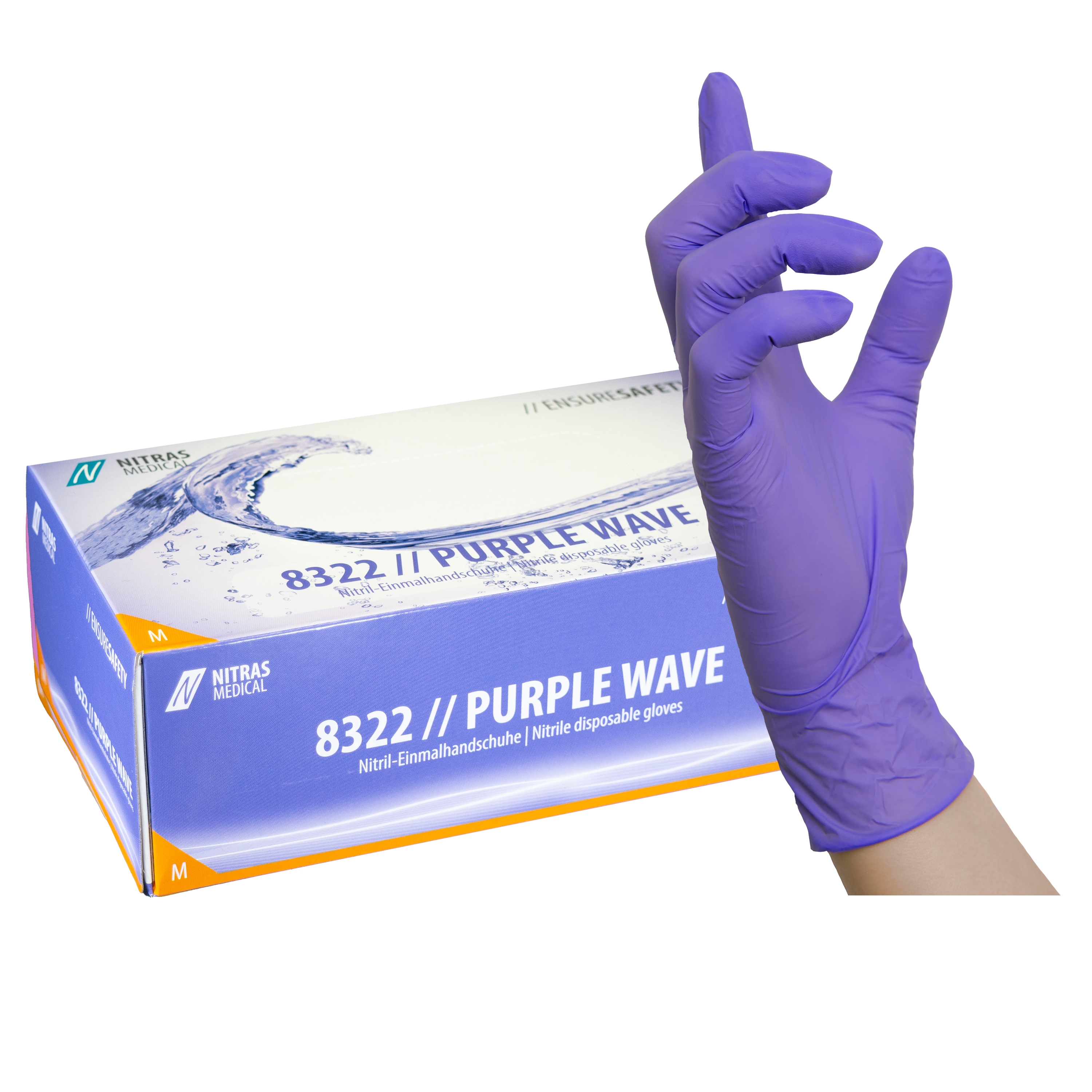 Guantes de nitrilo Nitras Purple Wave - 100 unidades - M